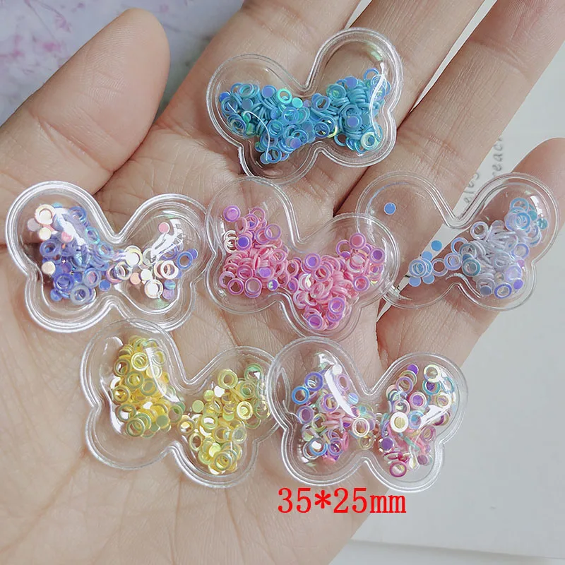 

Прозрачные блестящие нашивки-бабочки из ПВХ с зыбучим песком, аппликации «сделай сам» для детей, аксессуары для повязки на голову, 30 шт.