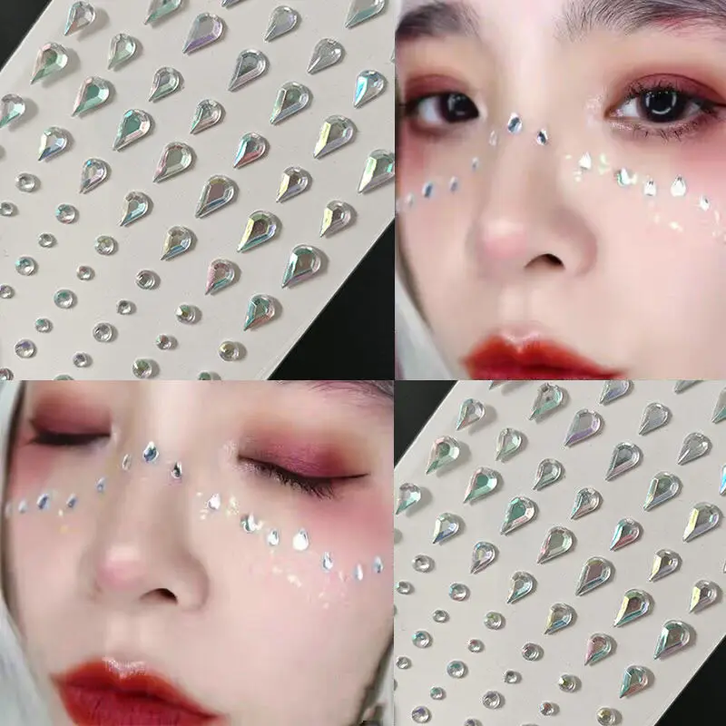 

3D Pearl Face Jewels Diamond Decoration Self Adhesive Body Brow Makeup DIY Beauty Face Tattoo Eyeshadow Stickers Nail Stickers