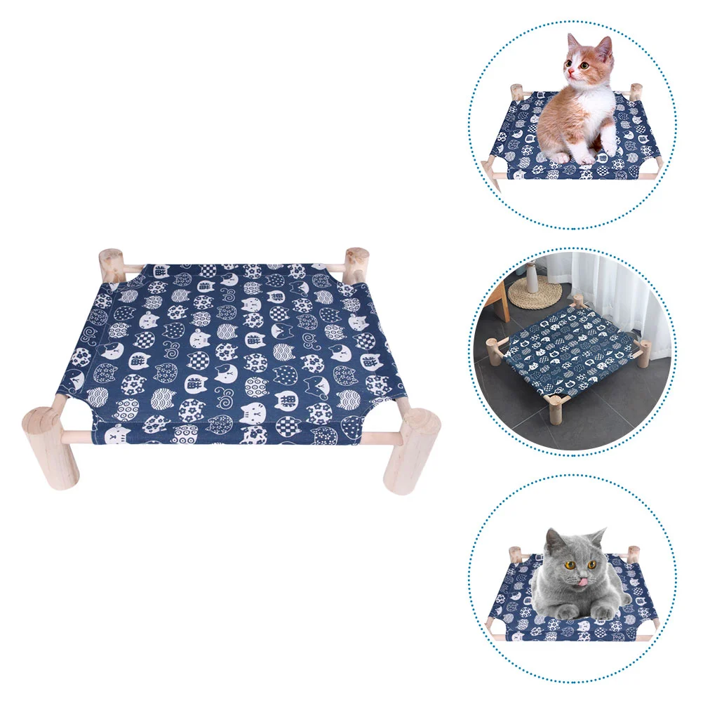 

Bed Cat Pet Hammock Elevated Sleeping Dog Cooling Basket Standing Free Wooden Hamsterkitten Mat Summer Puppy Guineawindow Cot