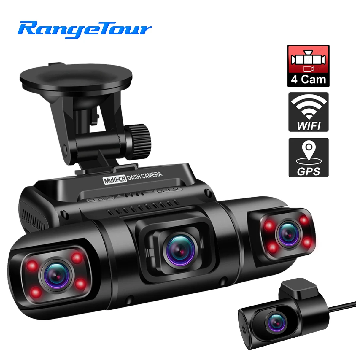 4 Channels 4*1080P And 3 Channels 2K+2*1080P 170° Car DVR  GPS WiFi Dash Camera 8 IR Van Taxi Driving Recorder 24 Hours Parking