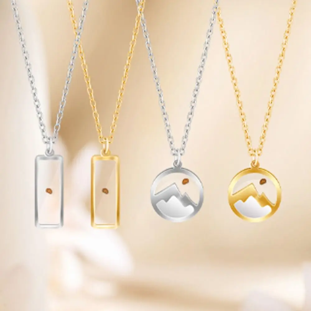 Христианский подарок горчичный цвет под золото серебряное ожерелье с кулоном