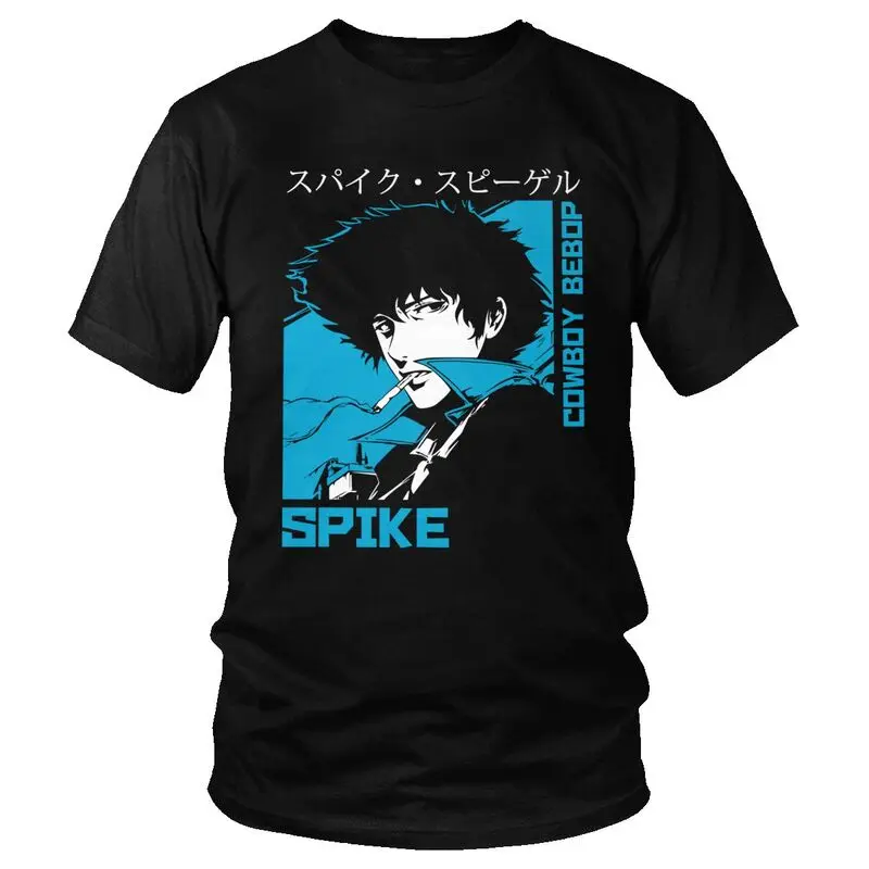 

90s Anime Cowboy Bebop Tshirt Men Fashion Tees Top Cotton T Shirts Short Sleeve Spike Spiegel T-shirt Gift Streetwear Oversize
