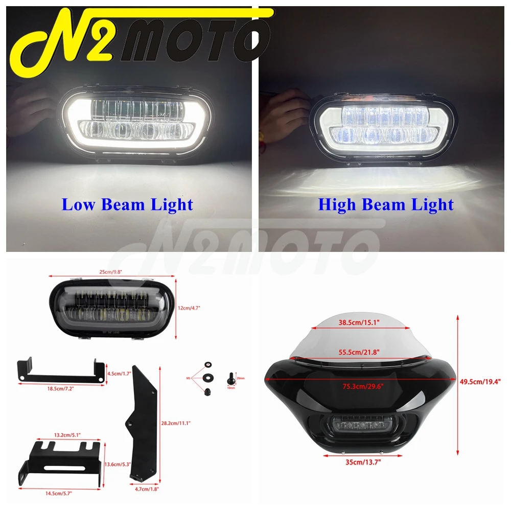 9-дюймовый комплект обтекателя ветрового стекла для мотоцикла обтекатель фар Harley