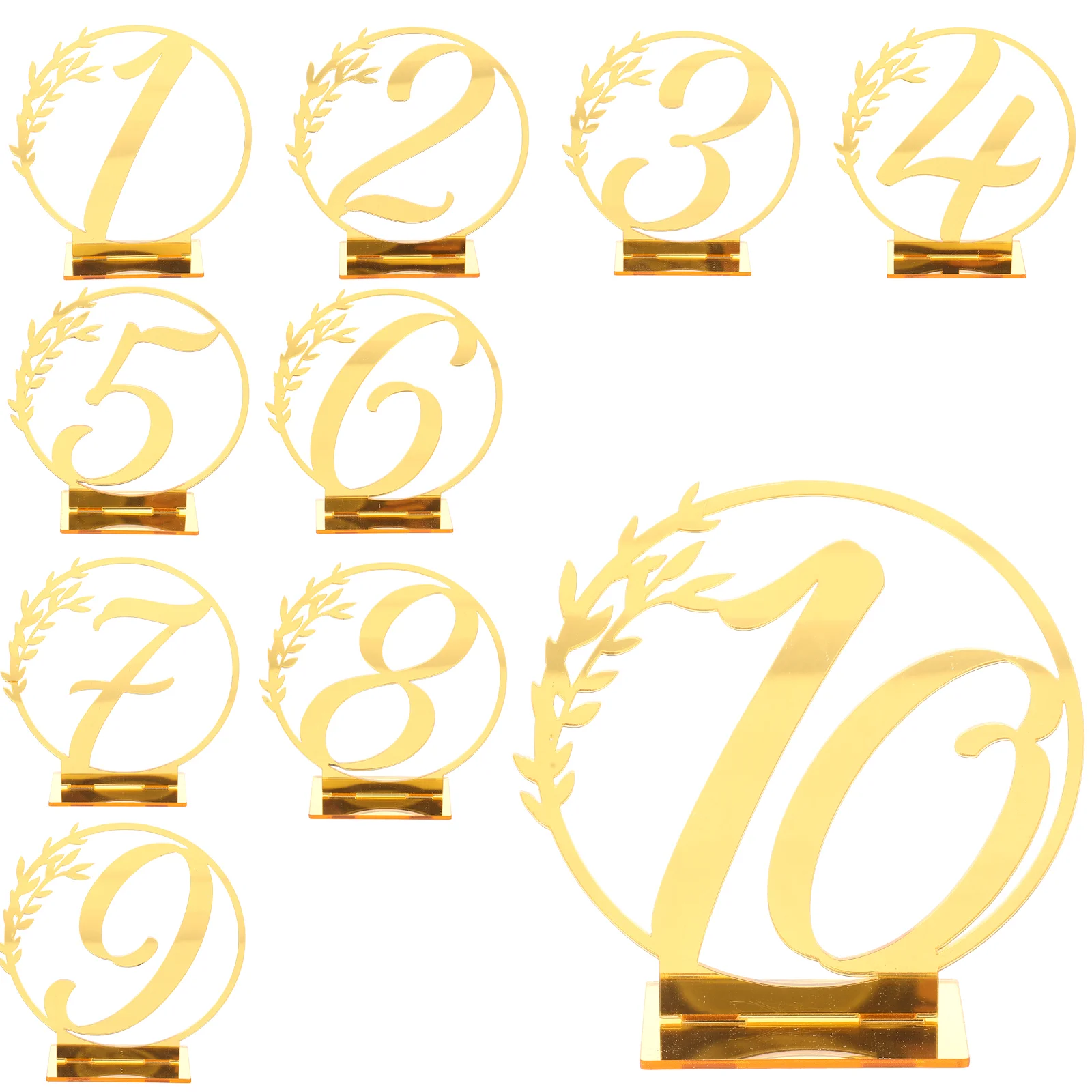 

10 Pcs Table Number Plate Wedding Accessories Household Reserved Sign Signage Banquette Delicate Acrylic Supply Signs