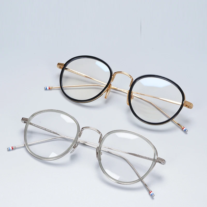 

Очки в оправе для мужчин и женщин, Модные Винтажные классические круглые очки при близорукости, по рецепту, в оригинальной коробке, TB905