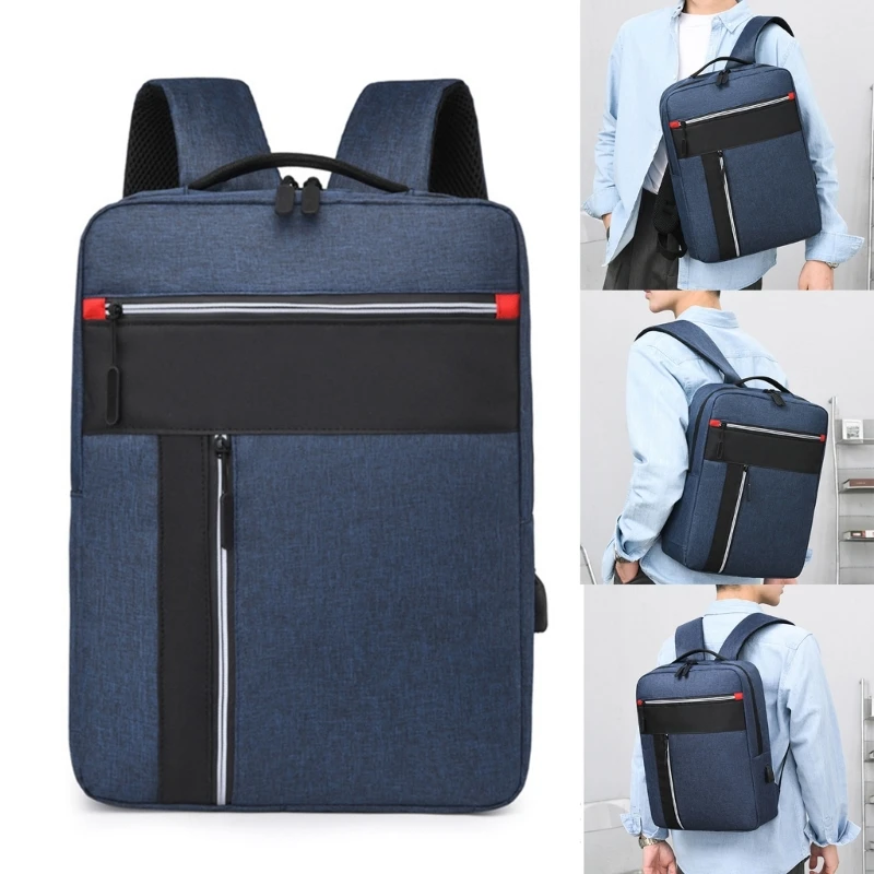 

Versatile Men Backpack School Backpack with USB Charging Port Laptop Backpack Multi-Compartment for Daily Use