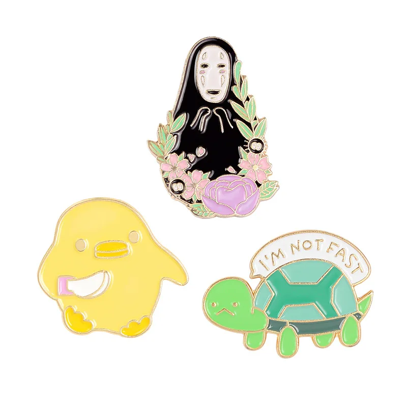 

Funny And Cute Cartoon Student Brooch Lapel Shirt Chick Turtle Flower Alloy Enamel Brooch Lapel Pins