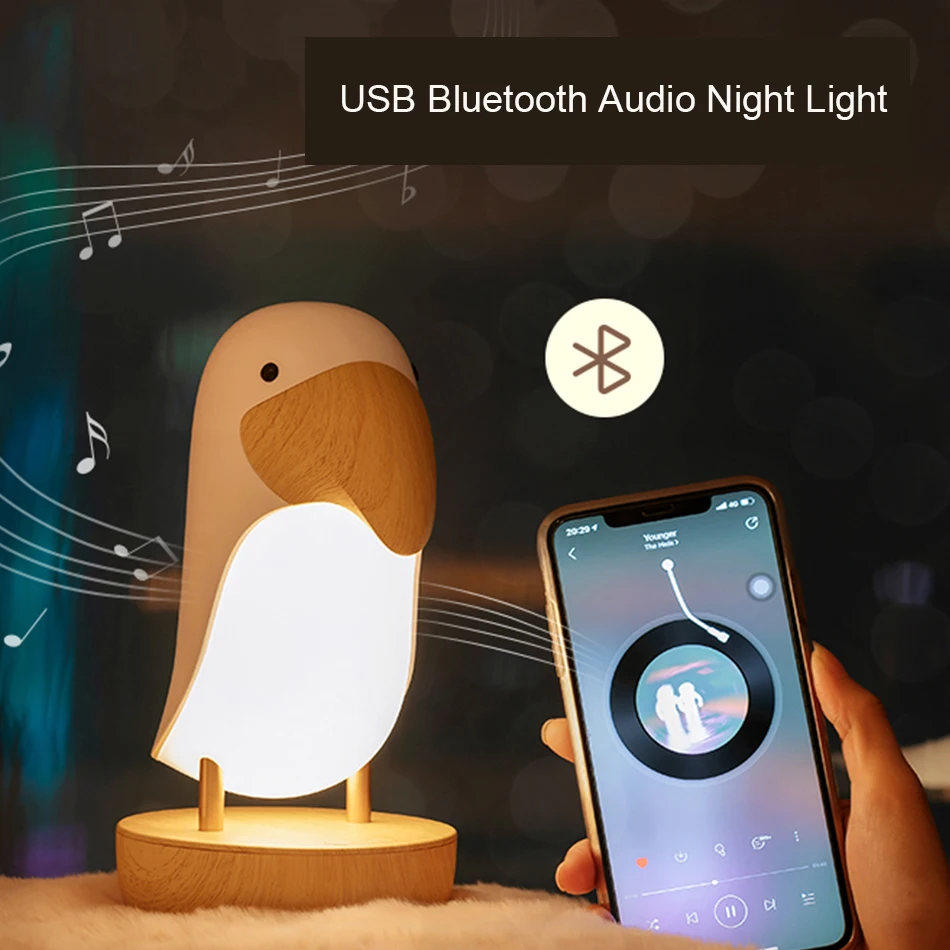 

Music Player USB BT Audio Night Light 2 In 1 Animals Night Lamp For Kids Bedside LED Light decoration maison bedroom night lamp