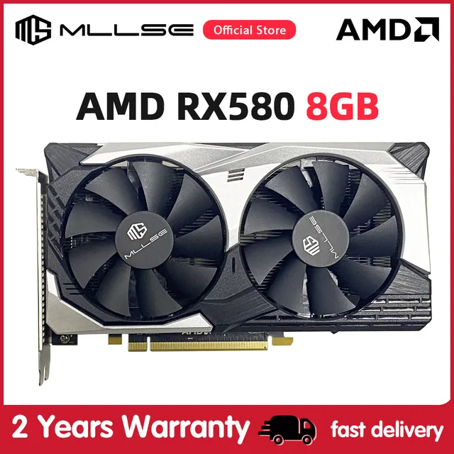 MLLSE AMD RX 580 8GB 2048SP Gaming Graphics Card GDDR5 256Bit PCI Express 3.0 ×16 8Pin Radeon GPU RX580 Series placa de video