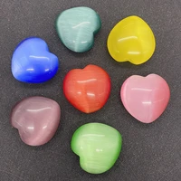 5pcs wholesale love gemstone opal random color cabochon non porous pendant for jewelry making diy handmade gift accessories