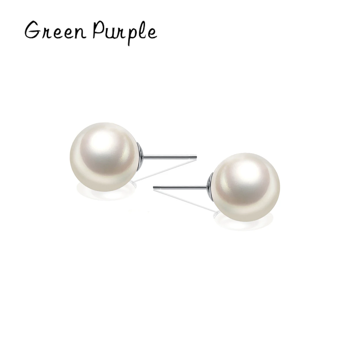 

Green Purple 925 Sterling Silver Fashion Synthetic Pearl Stud Earrings For Women Girl Fine Jewelry Anniversary Gifts Accessories