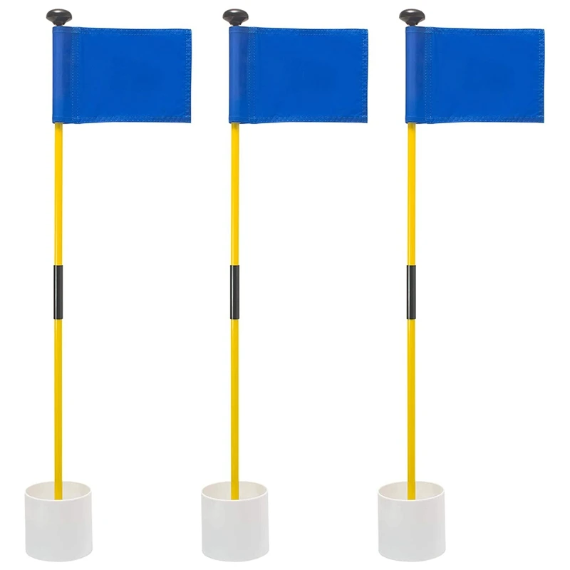 

3 Pcs Backyard Practice Golf Hole Pole Cup Flag Sticks,Golf Putting Flagpoles,Golf Flag,Golf Accessories