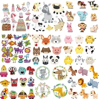 iron on cute animal patches set for clothing diy t shirt applique tiger cat horse cat heat transfer clothes thermal stickers