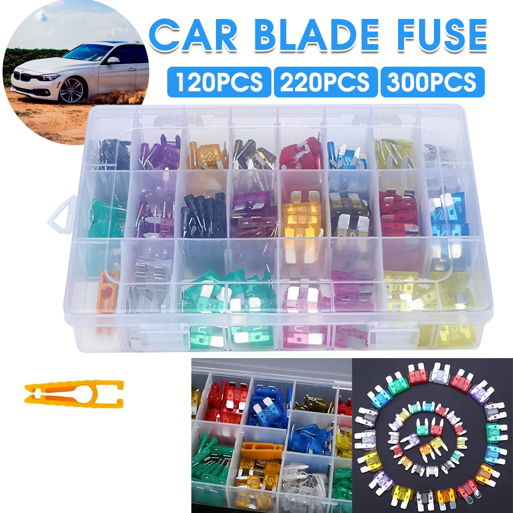 

120pcs/220pcs/300pcs 5A~40A Car Insurance Insert Medium + Small + Mini Insurance Zinc Insert For Truck Motorcycle Car Insurance