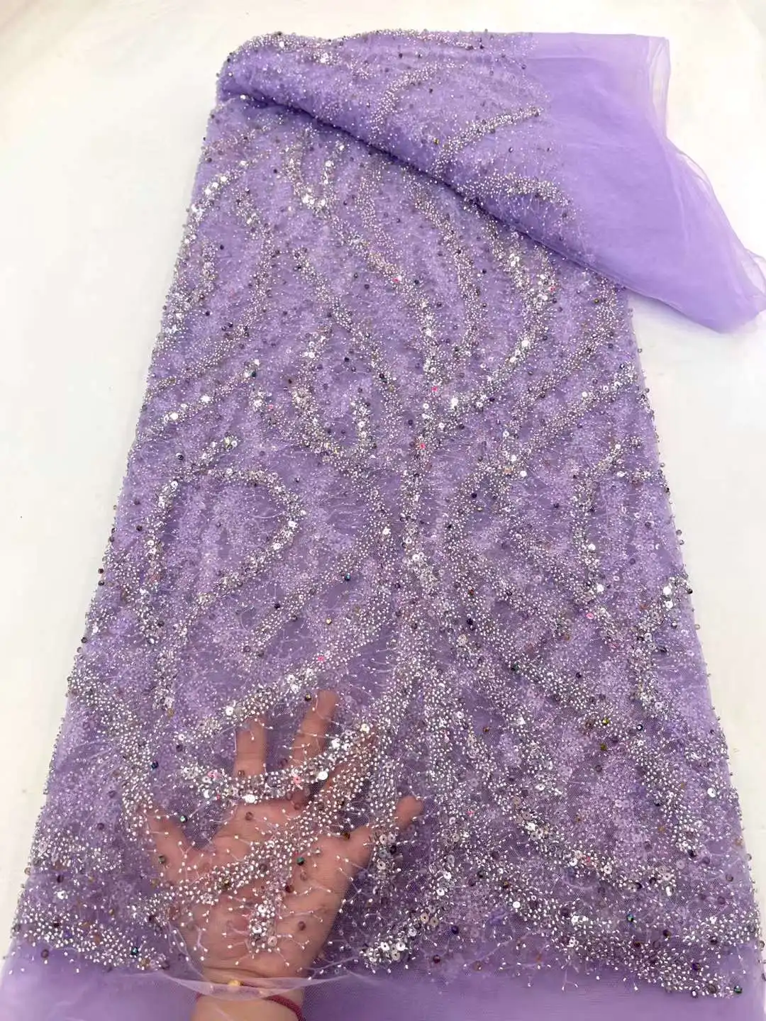 Роскошная зеленая африканская кружевная ткань из бисера тюль для невесты сетка