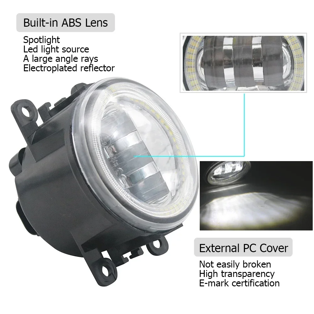 Фото Светодиодные противотуманные фары в сборе для Nissan Armada Frontier Interstar Kix Navara D40 Pathfinder R51 R52 Pixo Angel Eyes DRL Halo Daylight №3