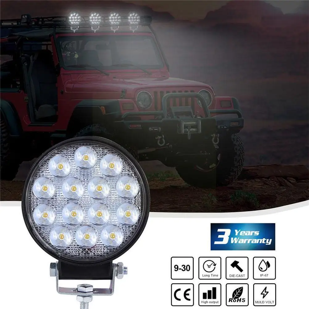 

42 Вт лампа для внедорожника, грузовика, трактора, внедорожника, автомобиля, дальность 12/24 В, аксессуары для лодок 6000K R6G8