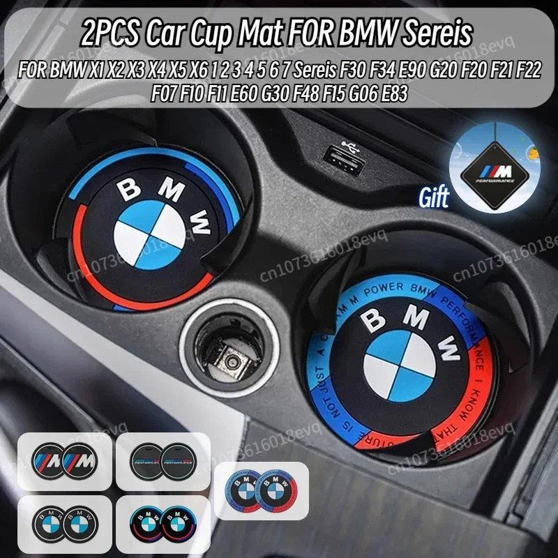 Фото 2 шт. автомобильный коврик для чашки для BMW X1 X2 X3 X4 X5 X6 1 2 3 4 5 6 7 Sereis F30 F34 E90 G20 F20 F21 F22 F07 F10 F11 E60 G30 F48 F15 G06 E83 №1