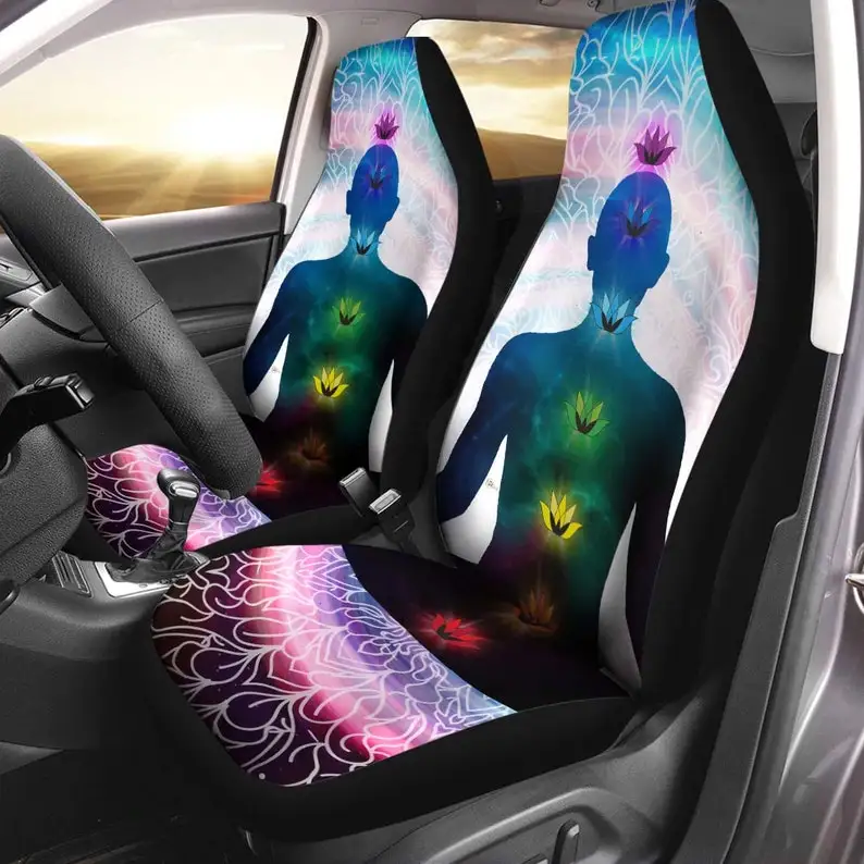

Chakra Lotus Yoga Man Seat Covers, Chakra Lover Gift, Set Of 2 Car Seat Covers, Boho Car Decor, Car Seat Protector, Seat Covers