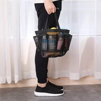 new mens portable mesh shower caddy quick dry shower tote hanging bath toiletry organizer bag 7 storage pockets double handles