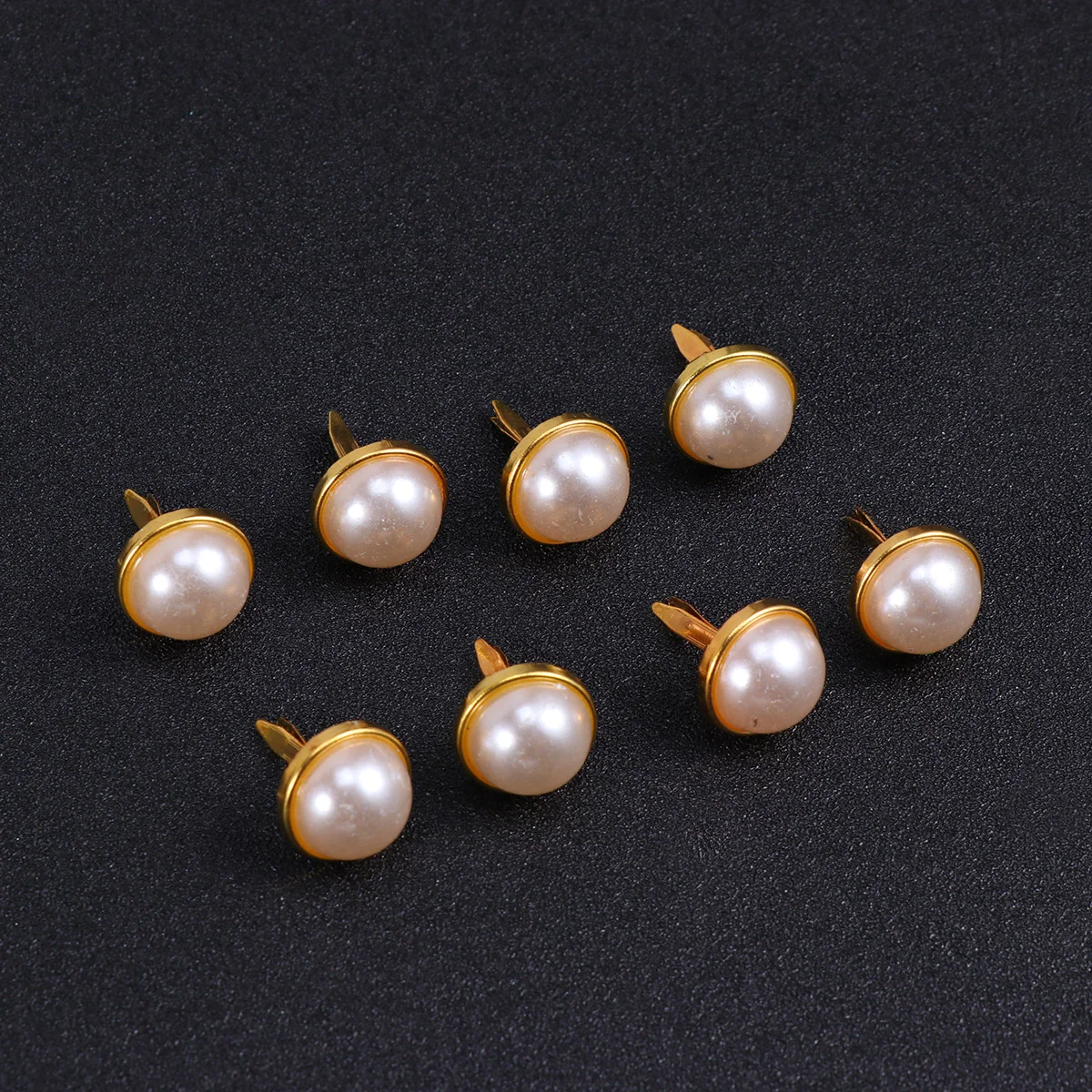 

100 Pcs 12MM Pearl Brads Scrapbooking Embellishment Fastener Brads Metal Crafts Christmas Decoration (Golden)
