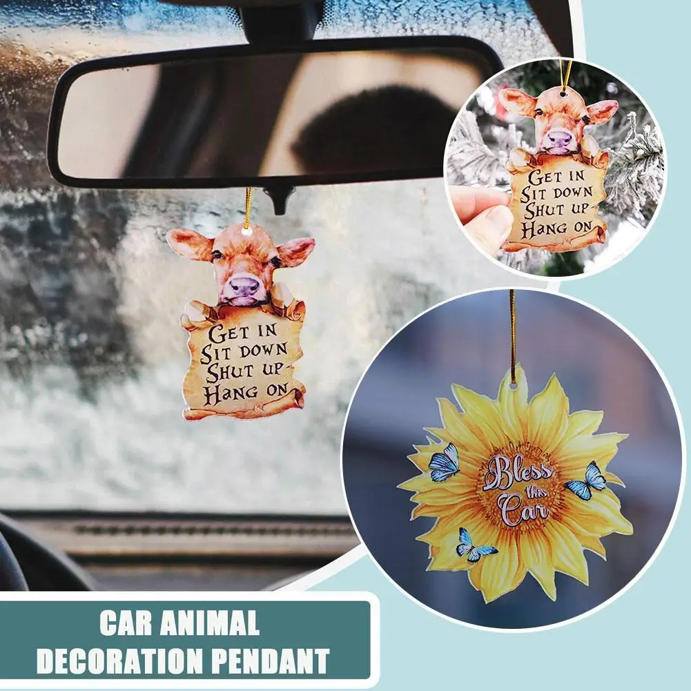 

Car Animal Decoration Pendant Dog Ornament Cute Cartoon Keychain Fishion Sunflower Accessories View Pendant Rear Bag Mirror Y7B7