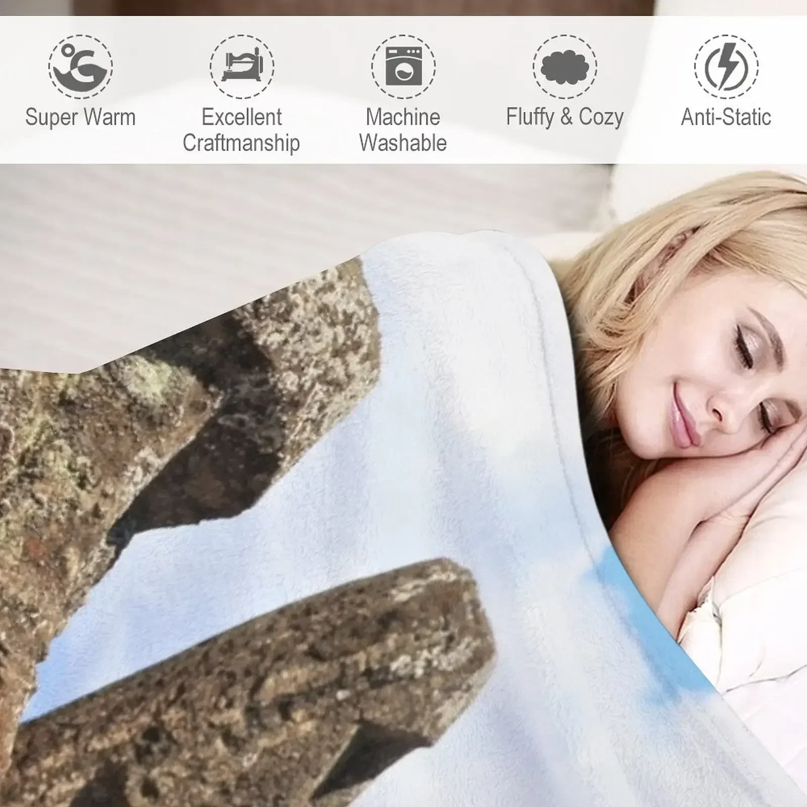 Moais at Rano Raraku - Rapa Nui Пасхальный остров Плед диван-кровать Одеяла Диваны Украшения