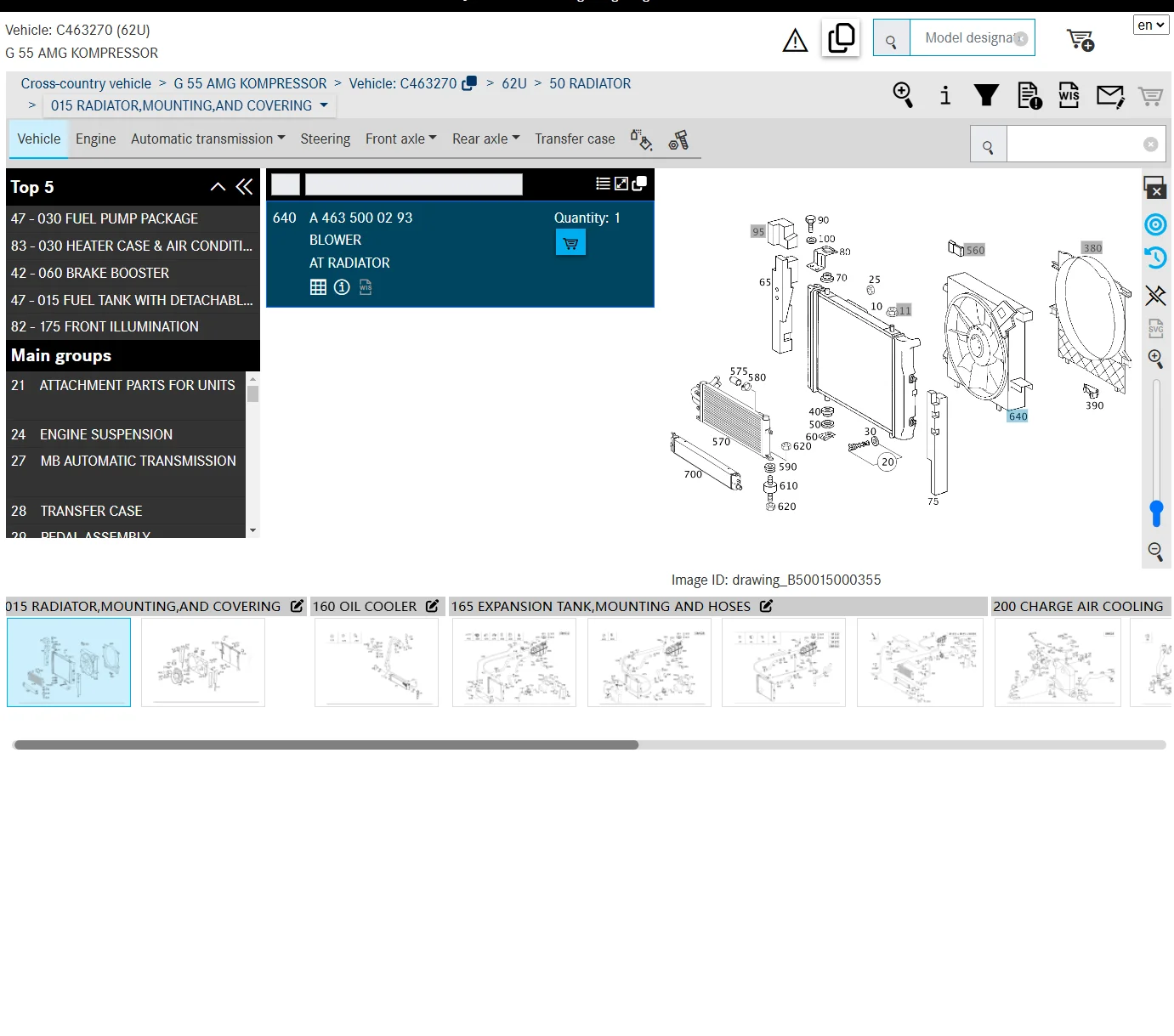 Кулер для Mercedes benz A4635000293 W463 G500 G400 G350 G320 G65 G63 G550