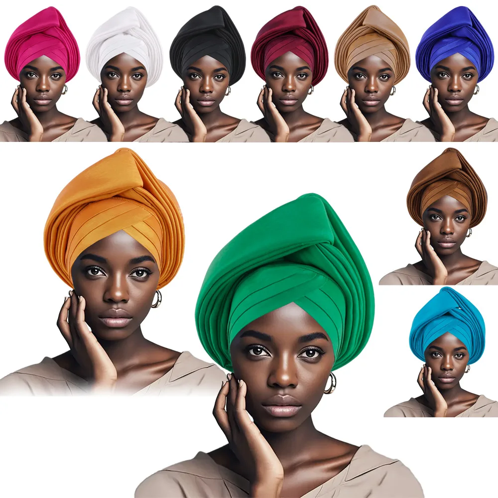 Африканский головной убор Auto Gele Aso Oke Нигерия платок для свадебной вечеринки