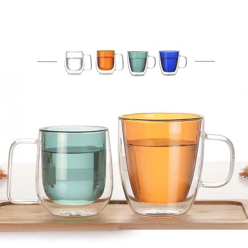 

Whiskey Beer Glass Multicolor Wine Glass Tea Juice Glass Coffee Cup Cocktail Glass Double Wall Glass Vodka Glass