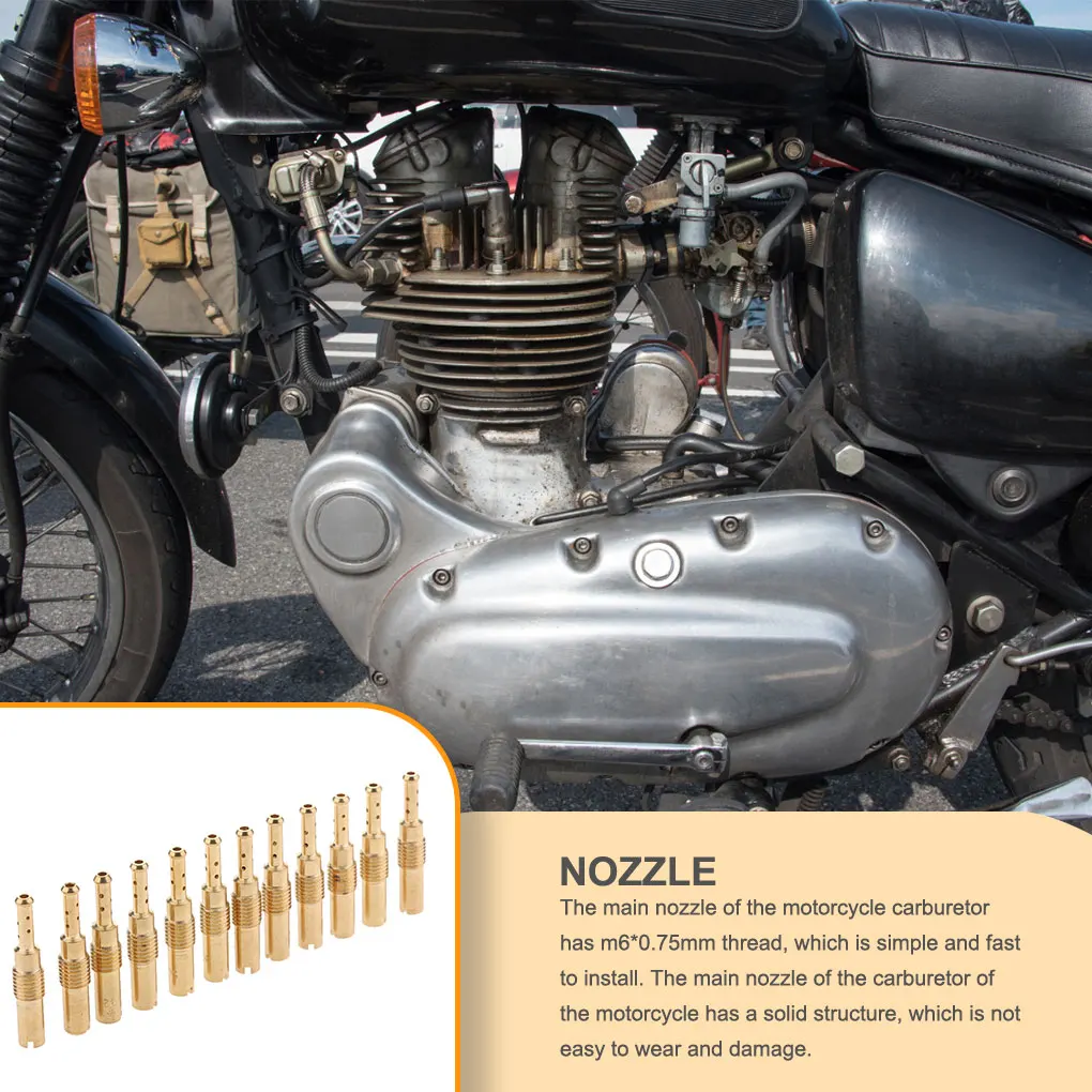 

6 Pcs set Motorcycle Carburetor Jets Carb Copper Nozzles Accessories Replacement for PE24-30 PZ26-30 CG125-200