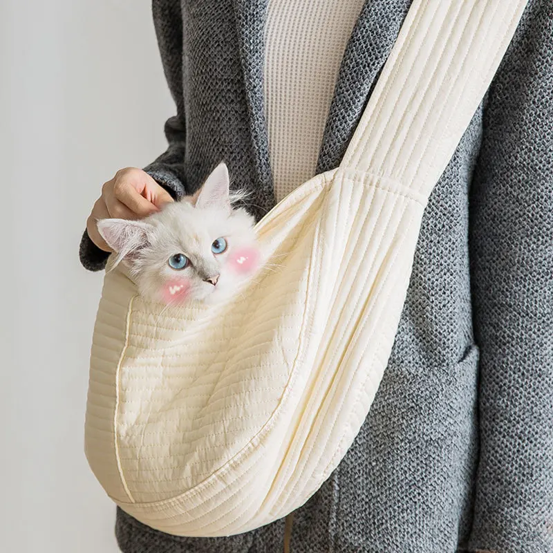 Cat Bag Outing Carry Bag Cat Bag Dog Backpack Single Shoulder Canvas Dog Bag Crossbody Bag Teddy Cat Pet Supplies