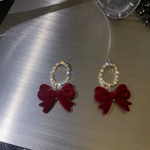 Серьги-подвески zhenshecai  черные и красные