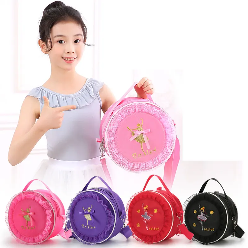 

Circle Ballet Dance Bags for Kids Child Embroidered Children Ballet Dance Bag Girl Ballerina Handbag School Girl Messenger Bag