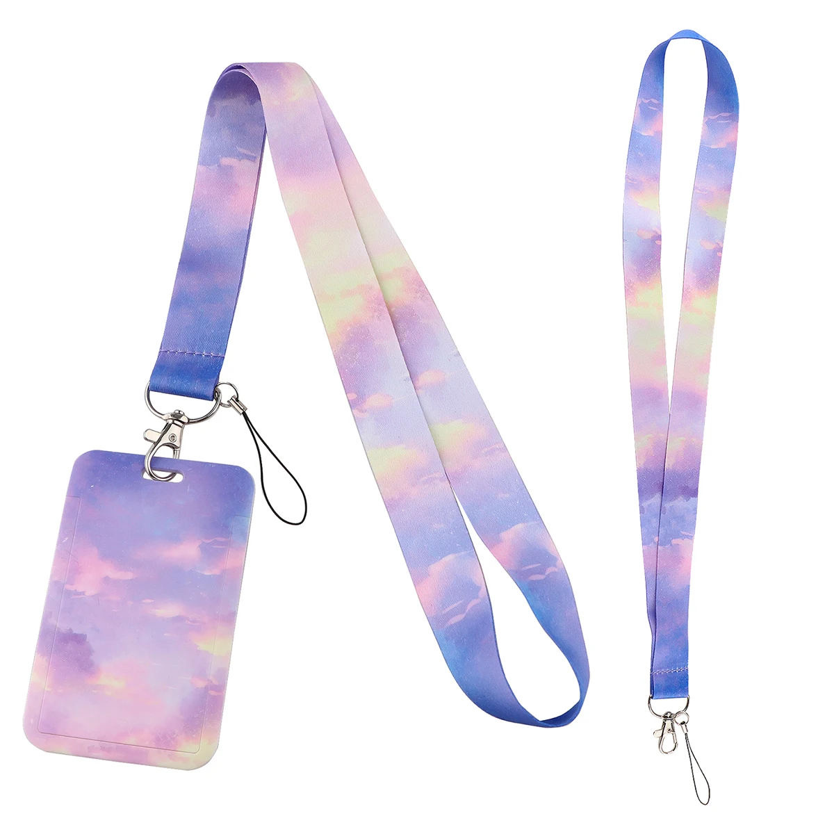 

AD2514 Colorful Clouds Lanyard Badge Holder ID Card Lanyards Cell Phone Rope Key Lanyard Neck Straps Keychain Ribbons