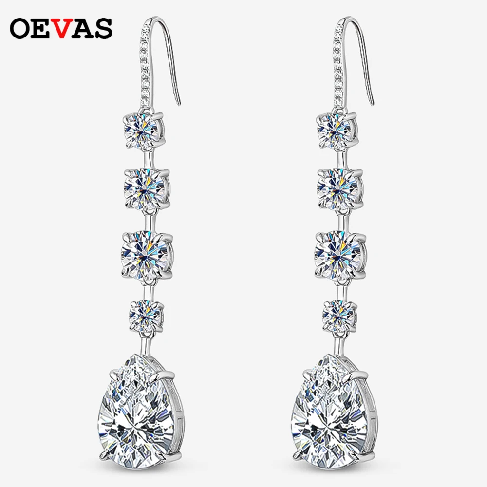 

Серьги-подвески из серебра 100% пробы со сверкающими бриллиантами