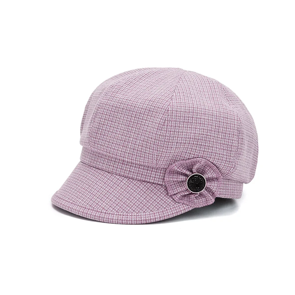 2022 New Plaid Octagonal Hats for Women Berets Spring Autumn Winter Painter Hat Sun Hat Casual Ladies Peaked Cap for Mom