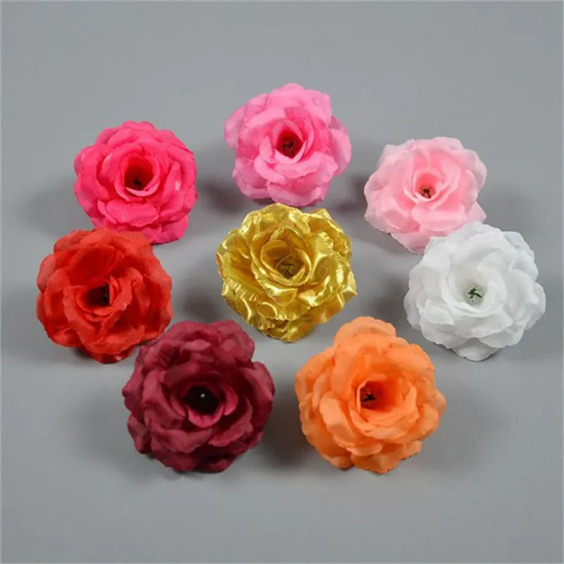 

Flowers Heads Artificial Rose Bouquet Party Decor Wedding Home Silk Flowers Heads Bunch