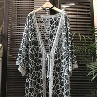 womens spring and summer lace top thin sweater cardigan cape outerwear long lace top bikini cover up hollow lace cardigan