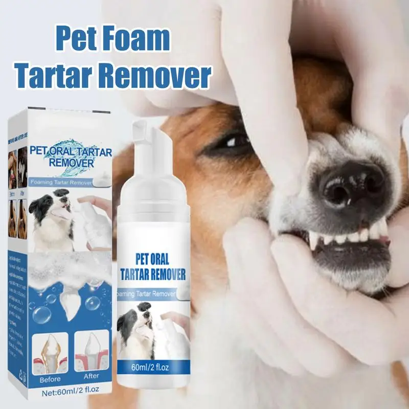

Tartar Remover For Dog Natural Dental Care Solution Foam Remove Calculus Reduce Tartar Plaque Buildup Pets Oral Cleaning Product