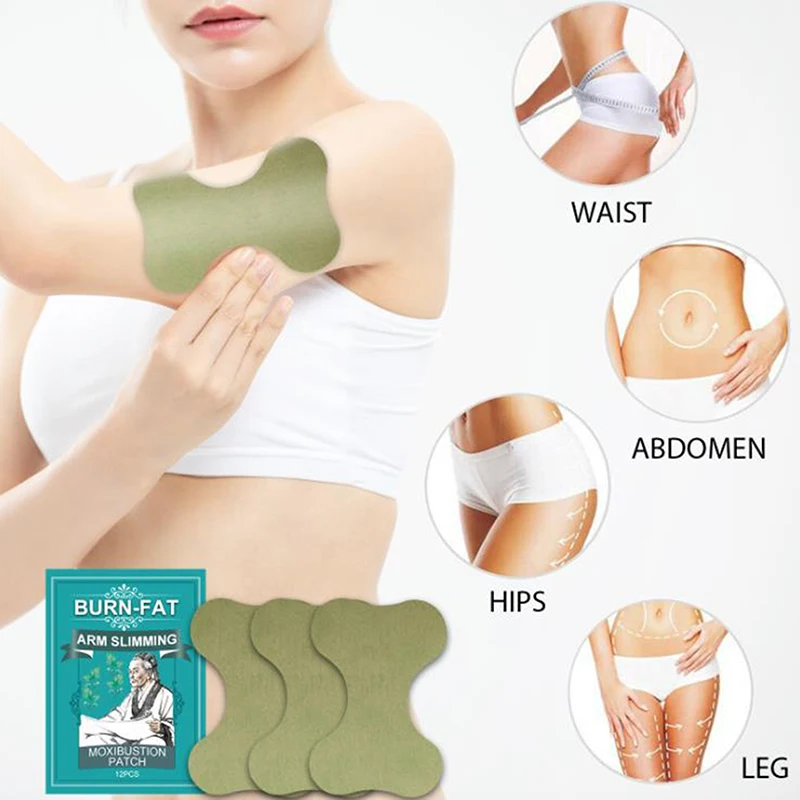 

12pcs Wormwood Herbal Thin Legs Patch Slimming Stickers Moxibustion Plaster Anti Cellulite Lose Weight Body Arm Slim Patch Care
