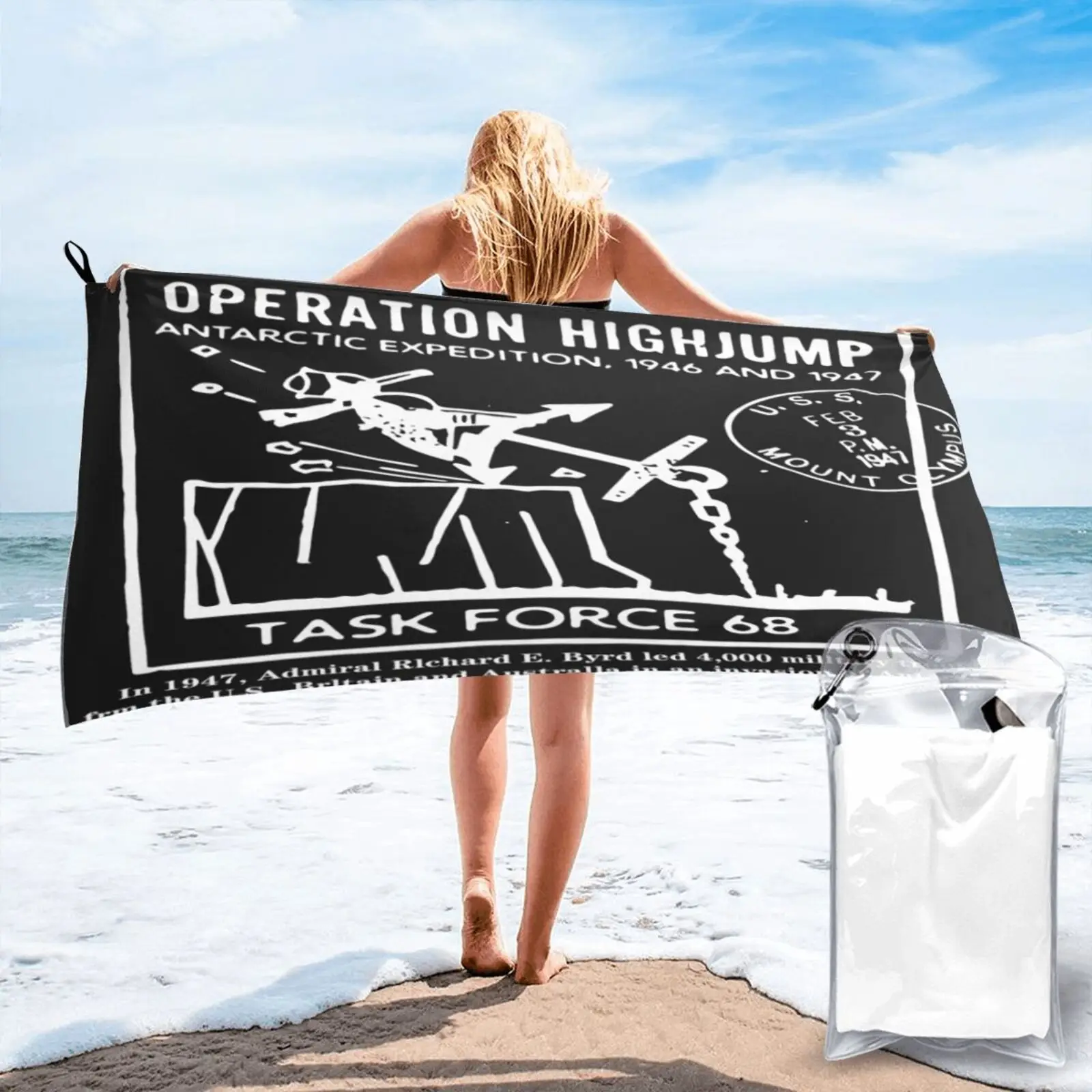 

Admiral Richard Byrd Operation Highjump Beach Towel Large Bath Towel Microfiber Towel Terry Towels Beach Towel Bath Towel Bath