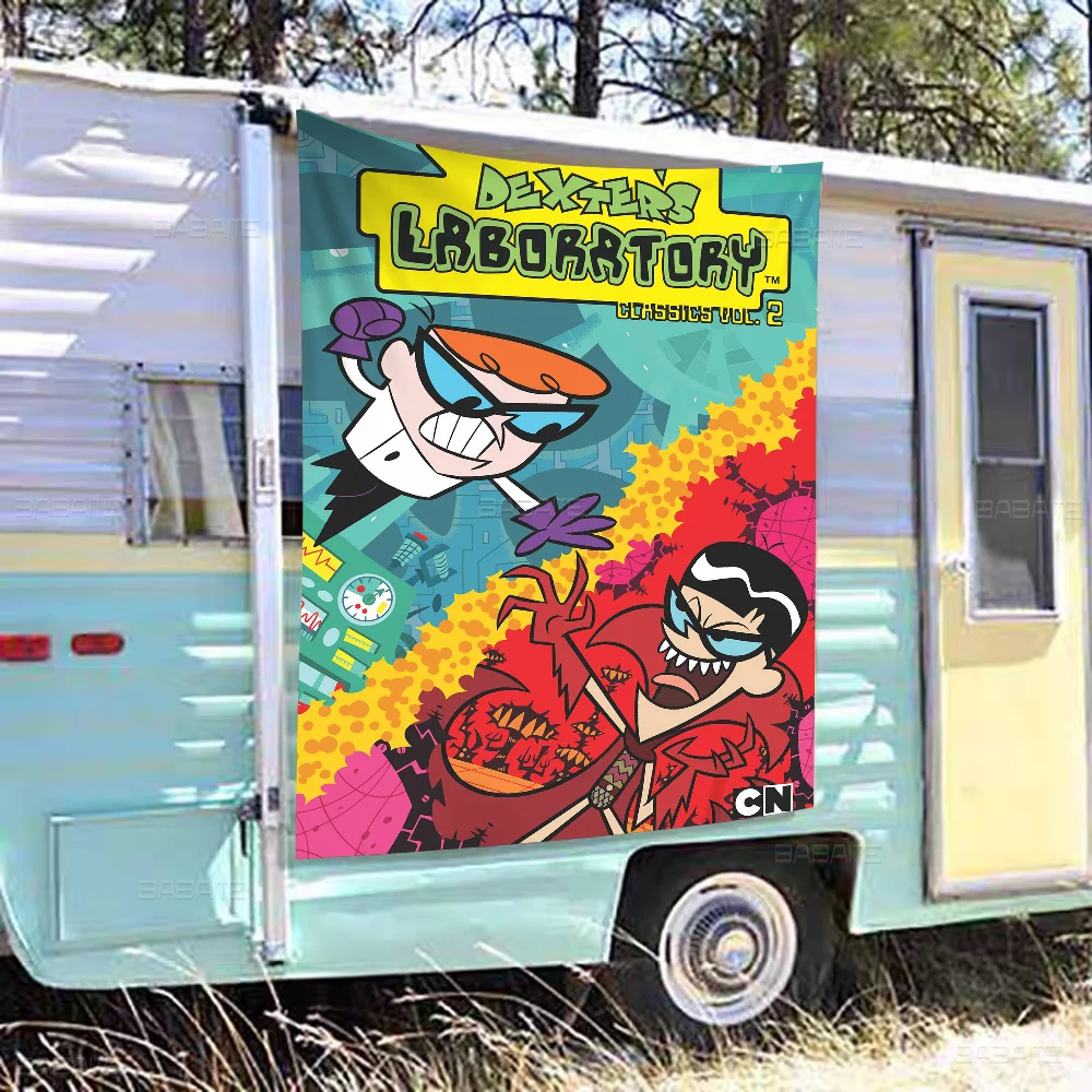 Cartoon D-Dexters L-Laboratory DIY Flag For Family Group Photo Living Room Home Dorm Decor Wall Art Banner