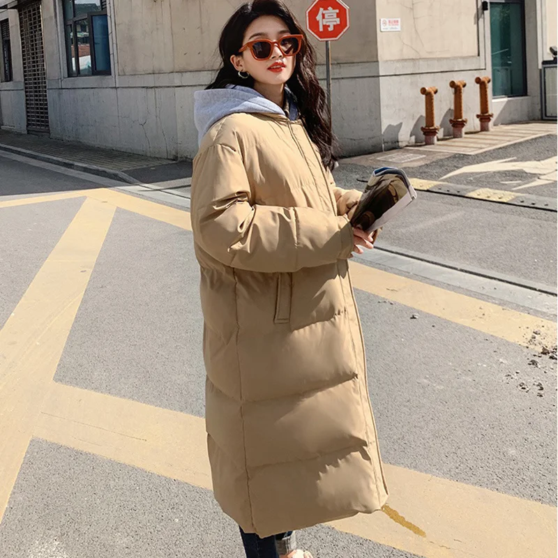 

Ropa De Mujer Ladies Loose-fitting Parka Coat, Women's Long Casual, Hooded, Thick, Warm, Windproof Fashion Bread Cotton Clothes