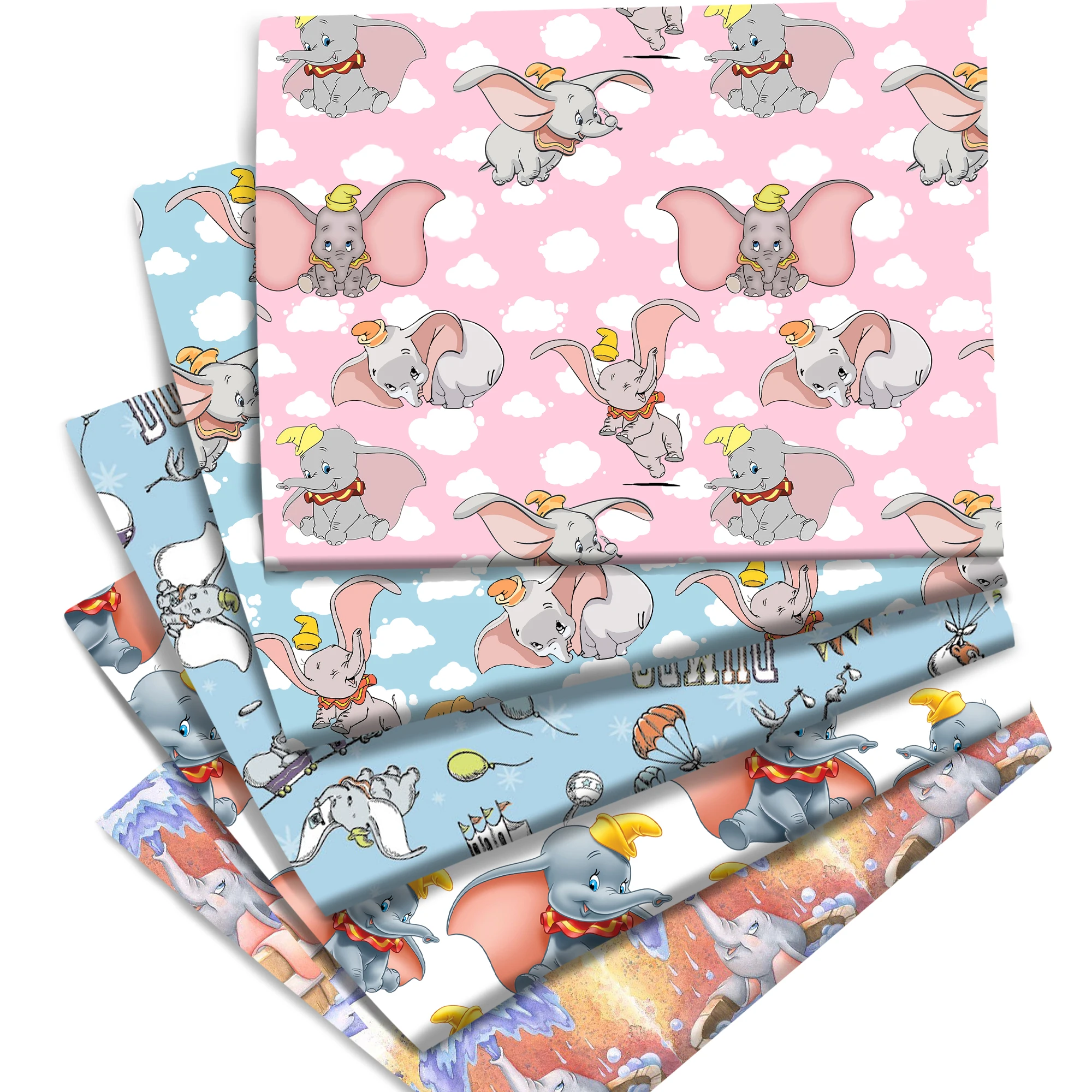 Disney слон Дамбо хлопчатобумажная ткань с принтом для шитья квилтинг лоскутного