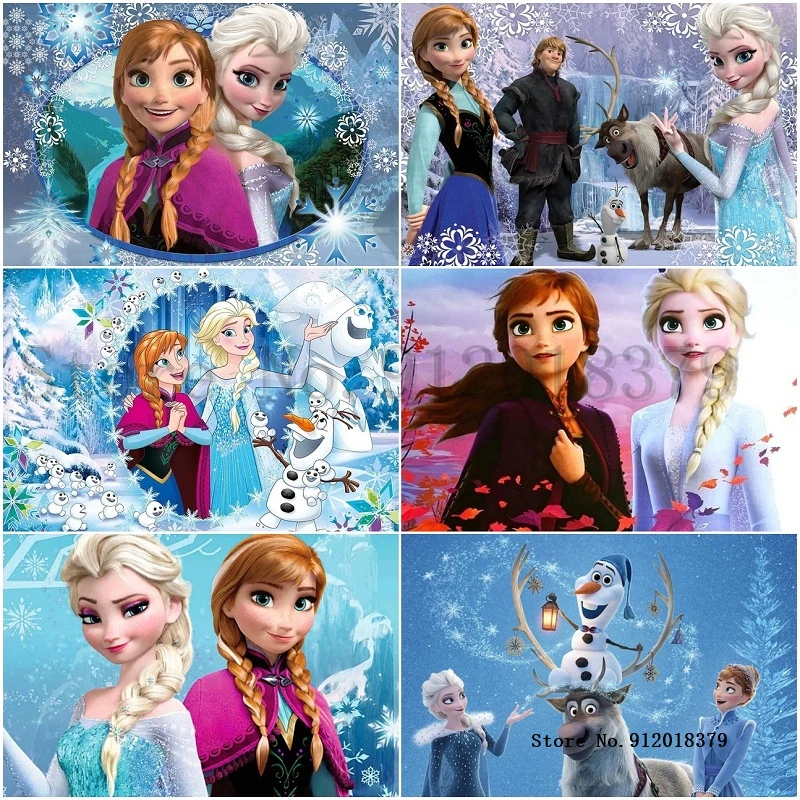

Frozen Ice Sister Elsa&anna Diamond Painting Disney Diy Cartoon Cross Stitch Full Round Diamond Embroidery Mosaic Kit Decor Gift