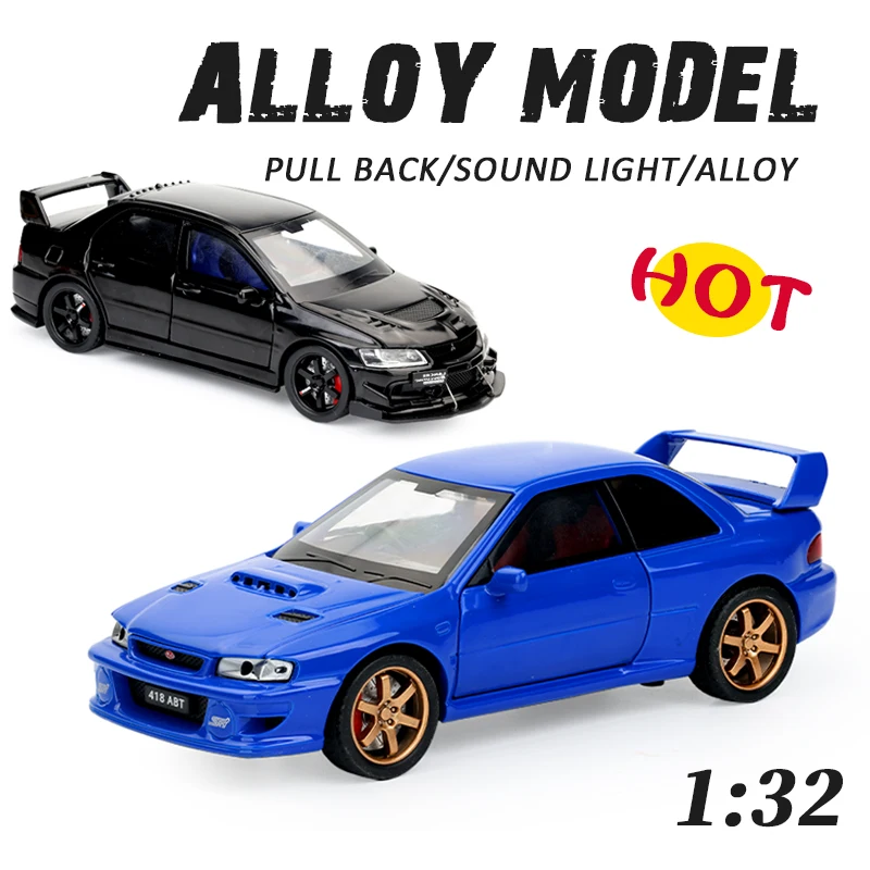 1/32 Impreza STI спортивный автомобиль из сплава миниатюрный литой под давлением металл