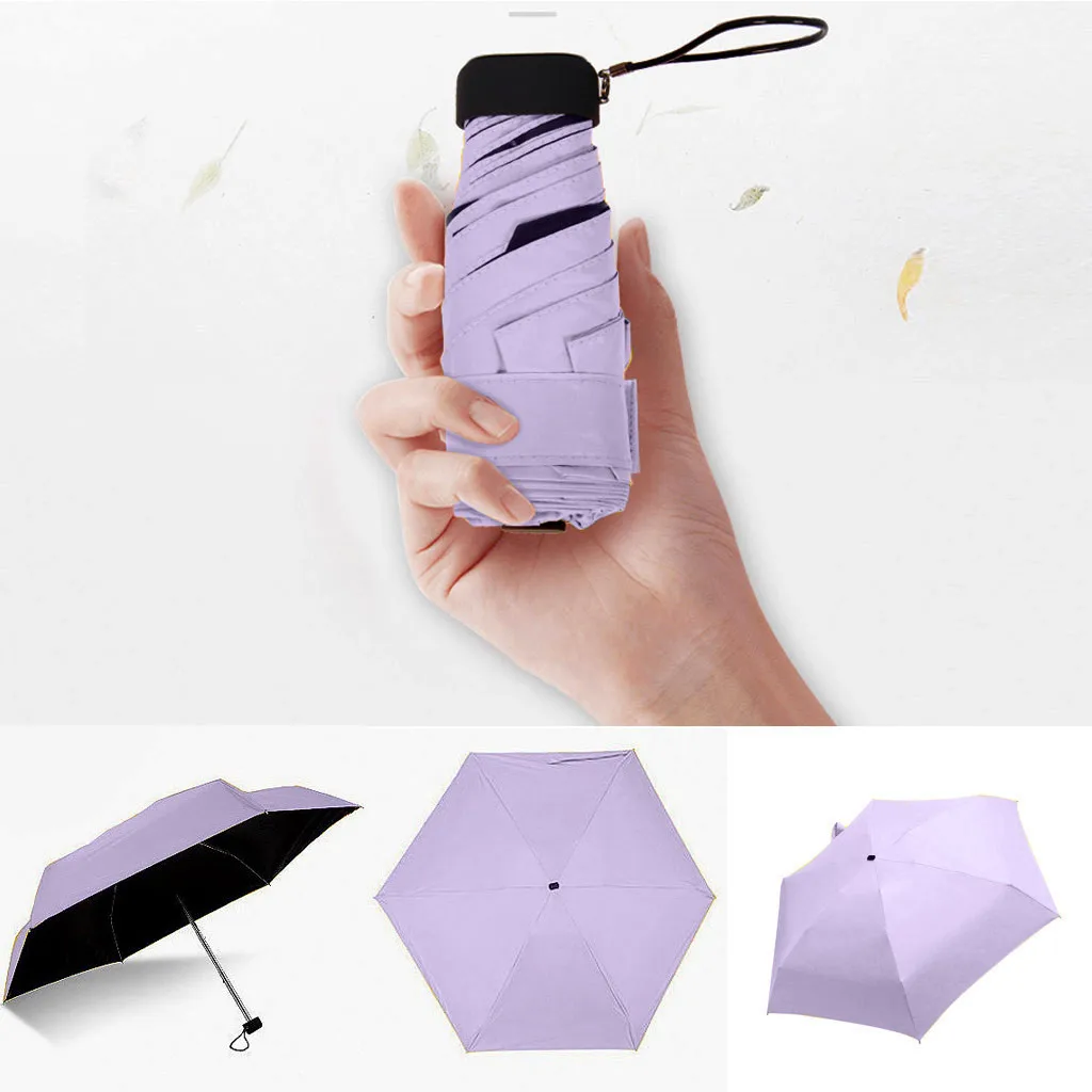 

Small Fashion Folding Umbrella Flat Lightweight Umbrella Parasol Folding Sun Umbrella Waterproof Portable Travel Mini Umbrella