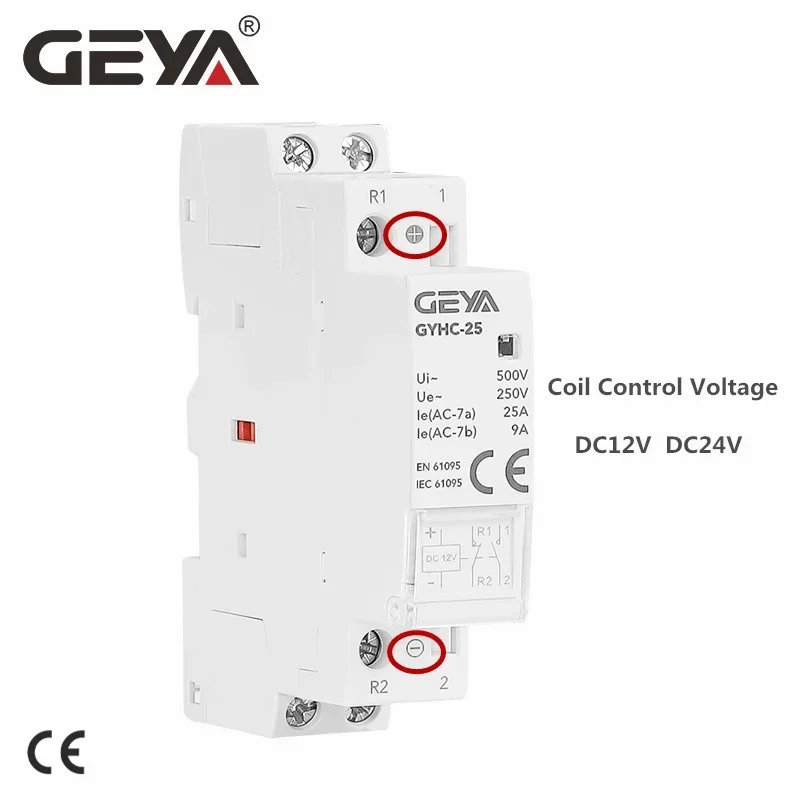 

GEYA GYHC Модульный контактор DC12V DC24V 25A