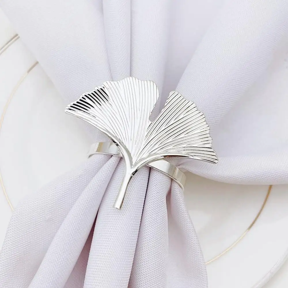 Застежка для салфеток в форме листьев гинкго из сплава